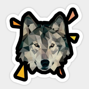 triangle wolf Sticker